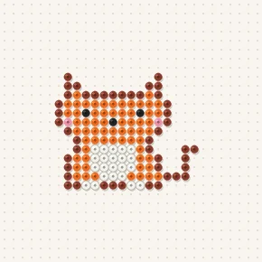 Modèle perle à repasser chaton roux assis