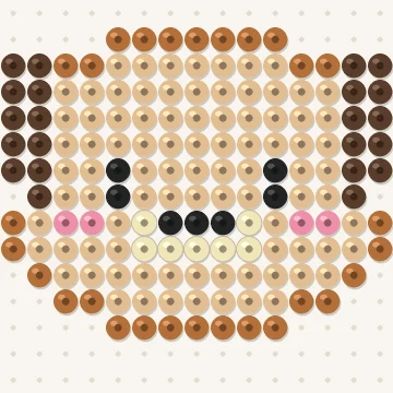 Petit modèle de perles à repasser chien kawaii, 15 × 15 perles