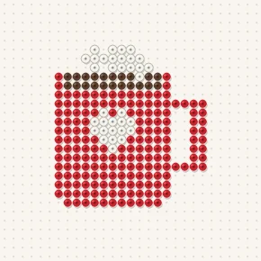 Modèle perle à repasser tasse de chocolat chaud