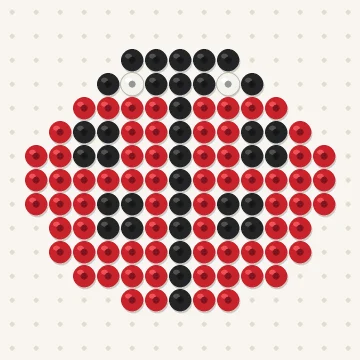 Petit modèle de perles à repasser coccinelle kawaii, 15 × 15 perles