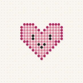 Modèle perle à repasser cœur kawaii