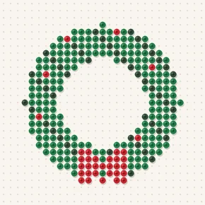 Modèle perle à repasser couronne de noël