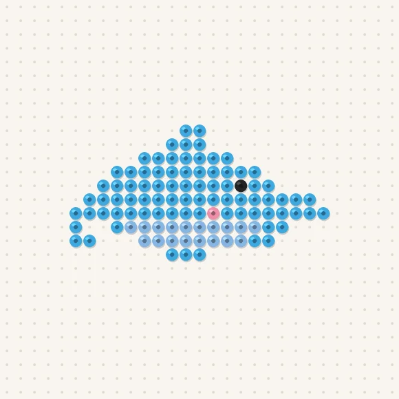 Modèle de perles à repasser dauphin kawaii sur une plaque de 29 × 29