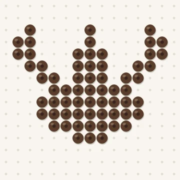 Petit modèle de perles à repasser empreinte de dinosaure, 15 × 15 perles