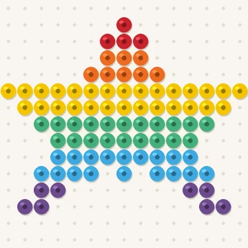 Petit modèle de perles à repasser étoile arc-en-ciel, 15 × 15 perles