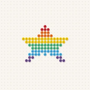 Modèle perle à repasser étoile arc-en-ciel