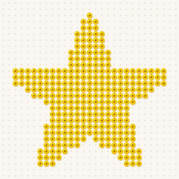 Modèle de perles à repasser étoile sur une plaque de 29 × 29