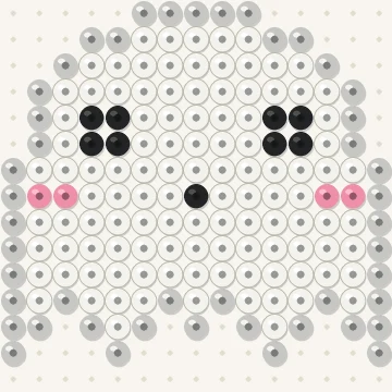 Petit modèle de perles à repasser fantôme kawaii, 15 × 15 perles
