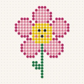Modèle perle à repasser fleur kawaii