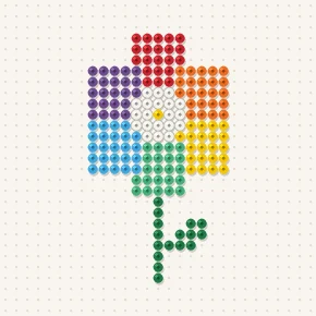 Modèle perle à repasser fleur multicolore