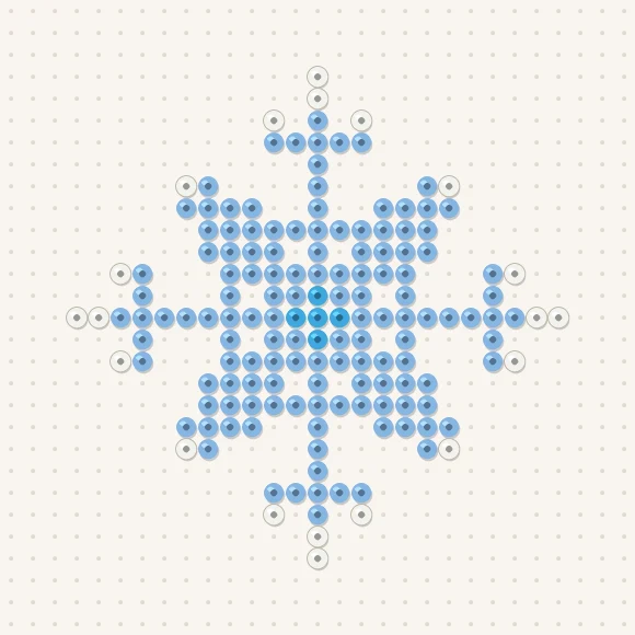 Modèle de perles à repasser flocon cristal sur une plaque de 29 × 29