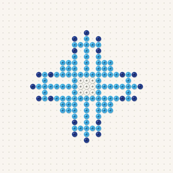Modèle de perles à repasser flocon étoile sur une plaque de 29 × 29