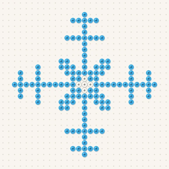 Modèle de perles à repasser grand flocon de neige sur une plaque de 29 × 29