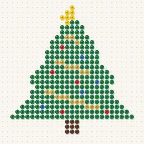 Modèle perle à repasser grand sapin décoré