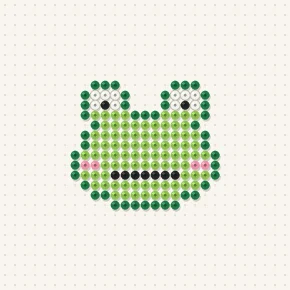 Modèle perle à repasser grenouille kawaii