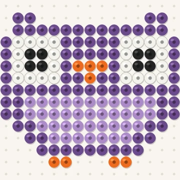 Petit modèle de perles à repasser hibou d'halloween, 15 × 15 perles