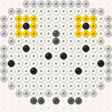 Petit modèle de perles à repasser hibou des neiges, 15 × 15 perles