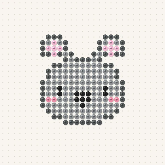 Modèle de perles à repasser koala kawaii sur une plaque de 29 × 29