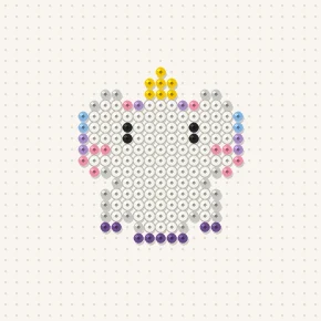 Modèle perle à repasser licorne kawaii assise