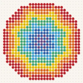 Modèle perle à repasser mandala arc-en-ciel
