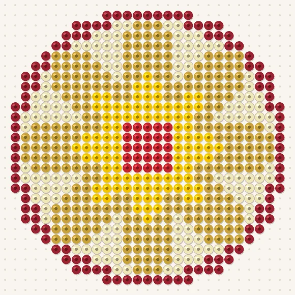 Modèle de perles à repasser mandala étoile sur une plaque de 29 × 29