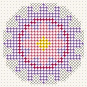 Modèle perle à repasser mandala fleur rose