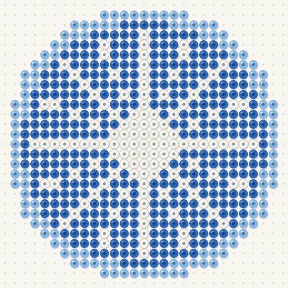 Modèle de perles à repasser mandala flocon sur une plaque de 29 × 29