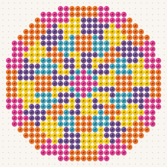 Modèle de perles à repasser mandala kaléidoscope sur une plaque de 29 × 29