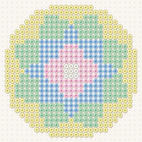 Modèle perle à repasser mandala pastel
