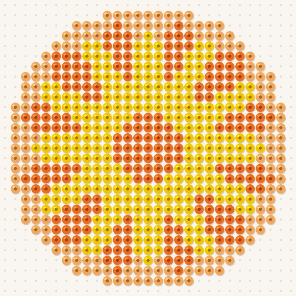 Modèle de perles à repasser mandala soleil sur une plaque de 29 × 29