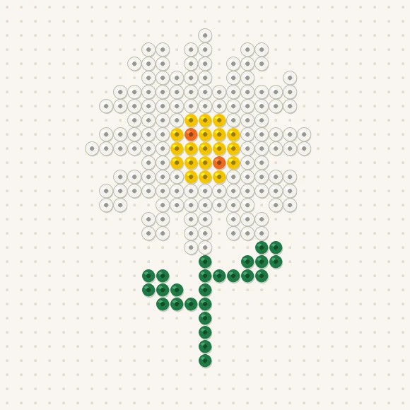 Modèle de perles à repasser marguerite sur une plaque de 29 × 29