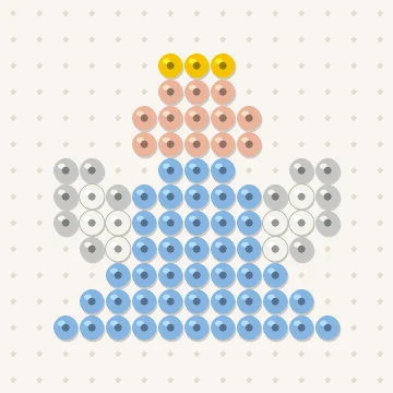 Petit modèle de perles à repasser mini ange de noël, 15 × 15 perles