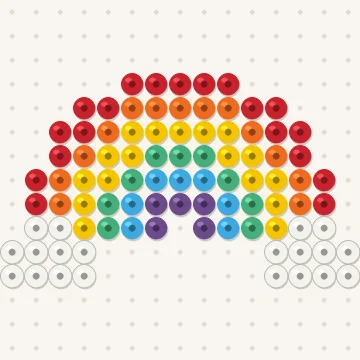 Petit modèle de perles à repasser mini arc-en-ciel, 15 × 15 perles
