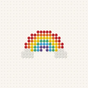 Modèle perle à repasser mini arc-en-ciel