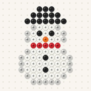 Petit modèle de perles à repasser mini bonhomme de neige, 15 × 15 perles