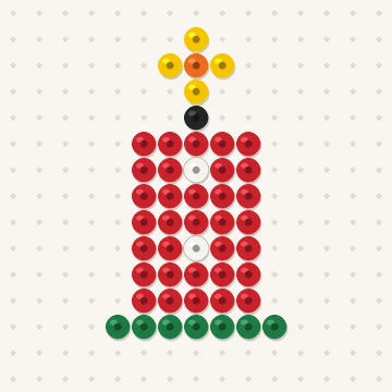 Petit modèle de perles à repasser mini bougie de noël, 15 × 15 perles