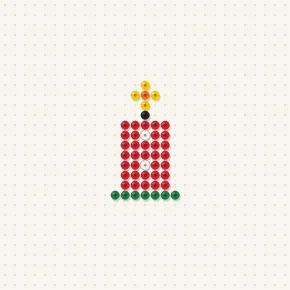 Modèle perle à repasser mini bougie de noël