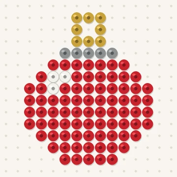 Petit modèle de perles à repasser mini boule de noël rouge, 15 × 15 perles