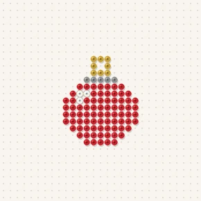Modèle perle à repasser mini boule de noël rouge
