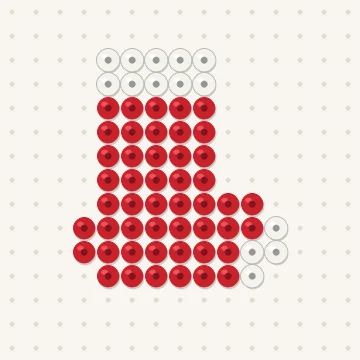 Petit modèle de perles à repasser mini chaussette de noël, 15 × 15 perles
