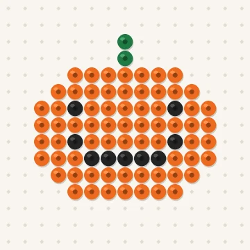 Petit modèle de perles à repasser mini citrouille, 15 × 15 perles