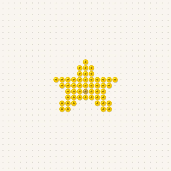 Modèle de perles à repasser mini étoile de noël sur une plaque de 29 × 29