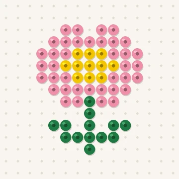 Petit modèle de perles à repasser mini fleur, 15 × 15 perles
