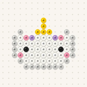 Petit modèle de perles à repasser mini licorne, 15 × 15 perles