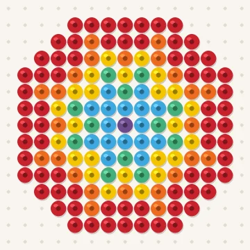 Petit modèle de perles à repasser mini mandala arc-en-ciel, 15 × 15 perles