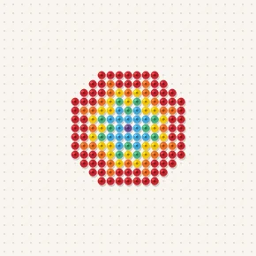 Modèle perle à repasser mini mandala arc-en-ciel