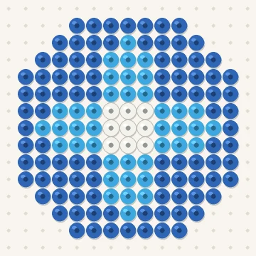 Petit modèle de perles à repasser mini mandala bleu, 15 × 15 perles