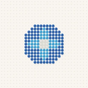 Modèle perle à repasser mini mandala bleu