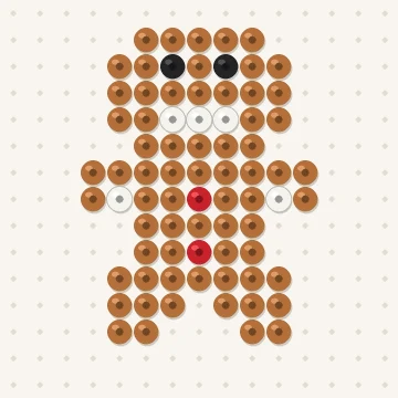 Petit modèle de perles à repasser mini bonhomme pain d'épices, 15 × 15 perles
