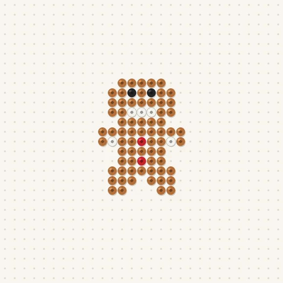 Modèle de perles à repasser mini bonhomme pain d'épices sur une plaque de 29 × 29